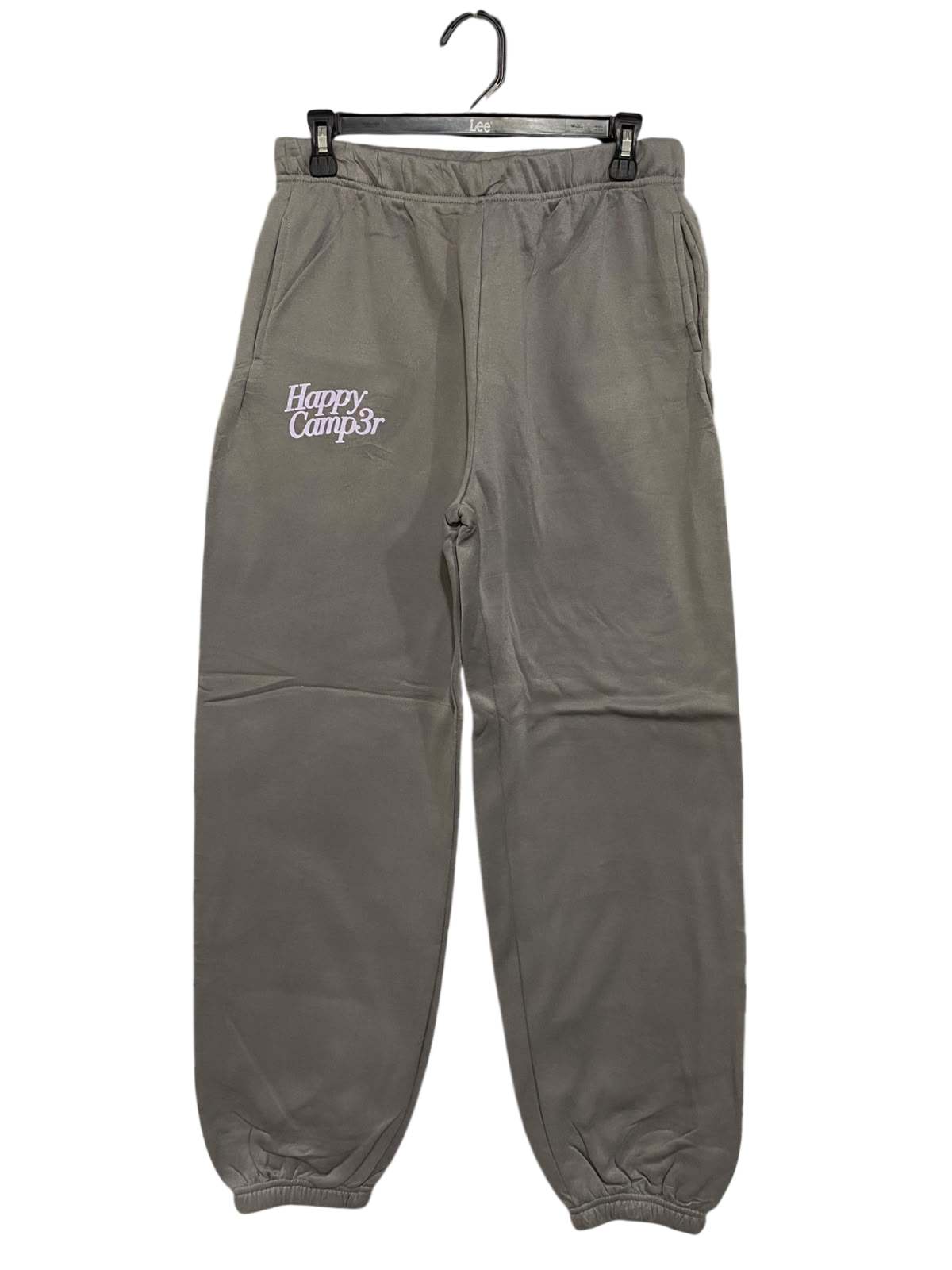 SHEIN |L| WAIST 30| A48| TAUPE "HAPPY CAMP3R" LOGO TECHNICAL UTILITY SWEATPANTS