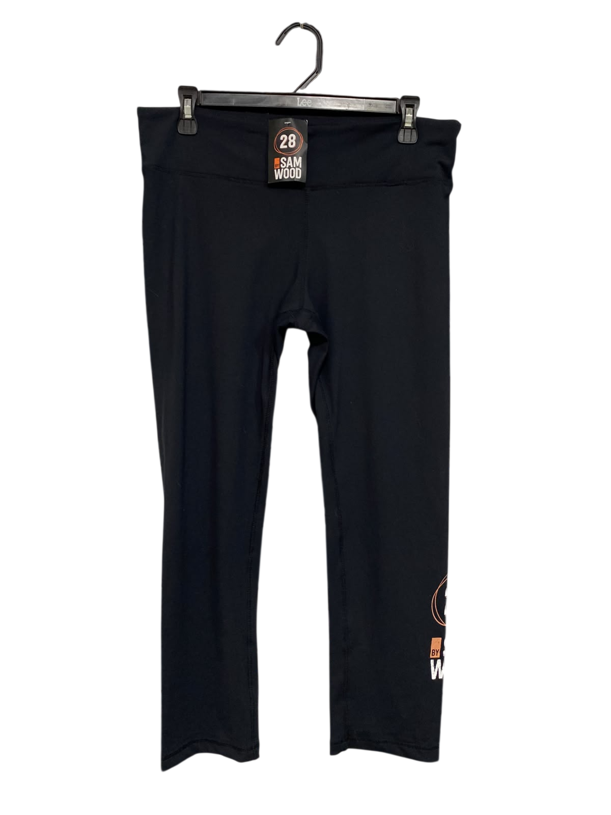 SAM WOOD |L| WAIST 32| A48| BLACK CROPPED TECHNICAL UTILITY LEGGINGS
