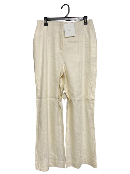 DISSH |L| WAIST 30| A48| CREAM HIGH-WAIST SEAMED WIDE-LEG TECHNICAL UTILITY TROUSERS