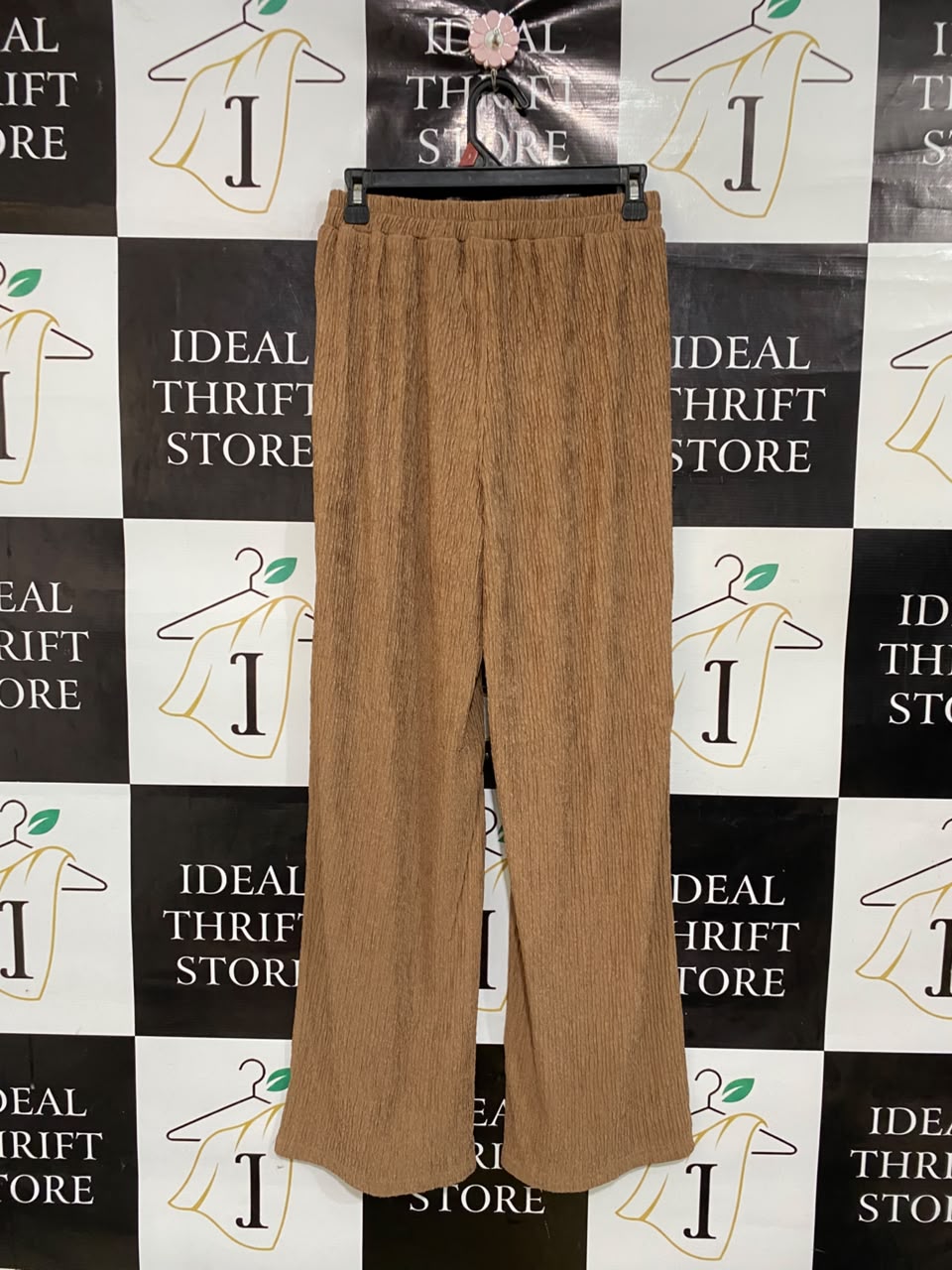DAZY |M| BUST 26| A48| CAMEL CRINKLE-TEXTURED ELASTICATED WIDE-LEG TECHNICAL UTILITY TROUSERS