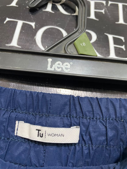 TU WOMAN |L| WAIST 32| A48| NAVY BLUE ELASTICATED DRAWSTRING TECHNICAL UTILITY JOGGERS
