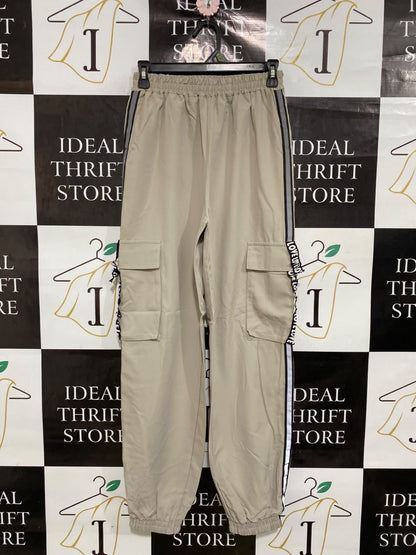 SHEIN |S| WAIST 26| A48| BEIGE SIDE-STRIPE CARGO TECHNICAL UTILITY JOGGERS