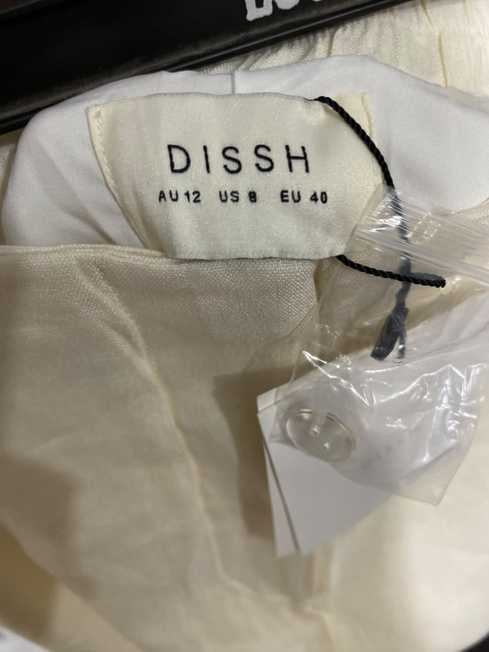 DISSH |L| WAIST 30| A48| CREAM HIGH-WAIST SEAMED WIDE-LEG TECHNICAL UTILITY TROUSERS