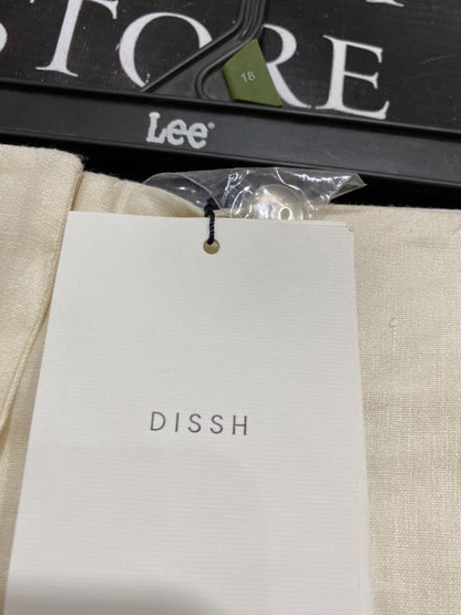 DISSH |L| WAIST 30| A48| CREAM HIGH-WAIST SEAMED WIDE-LEG TECHNICAL UTILITY TROUSERS