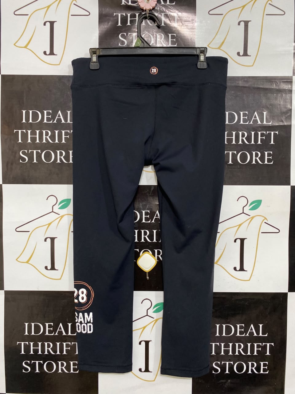 SAM WOOD |L| WAIST 32| A48| BLACK CROPPED TECHNICAL UTILITY LEGGINGS