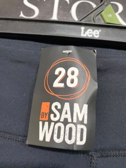 SAM WOOD |L| WAIST 32| A48| BLACK CROPPED TECHNICAL UTILITY LEGGINGS