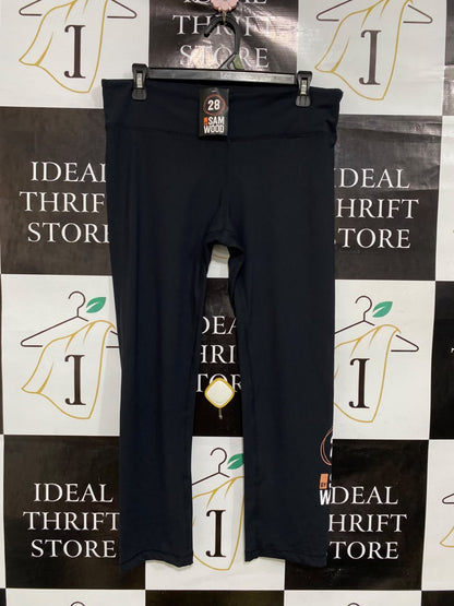 SAM WOOD |L| WAIST 32| A48| BLACK CROPPED TECHNICAL UTILITY LEGGINGS