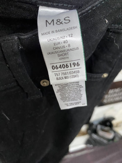 M&S |L| WAIST 30| A48| BLACK DENIM SKINNY TECHNICAL UTILITY JEANS