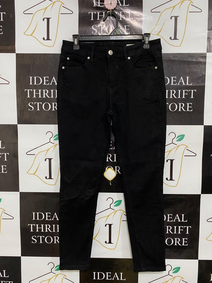 M&S |L| WAIST 30| A48| BLACK DENIM SKINNY TECHNICAL UTILITY JEANS