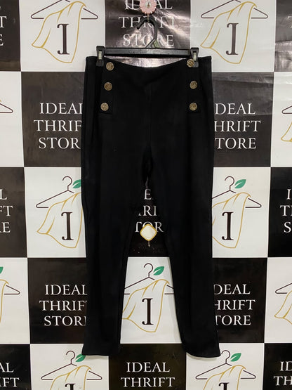 F&F |M| WAIST 30| A48| BLACK SAILOR-BUTTON HIGH-WAIST TECHNICAL UTILITY TROUSERS