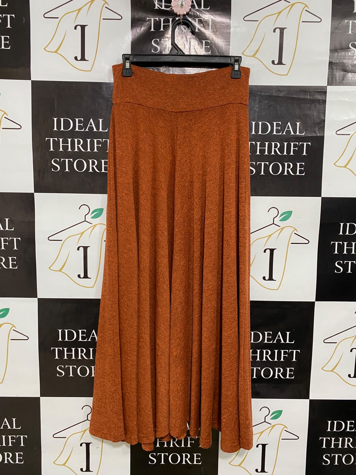 FOUR GIRLZ |M| WAIST 28| A48| RUST BROWN HEATHERED FLUID MAXI TECHNICAL UTILITY SKIRT