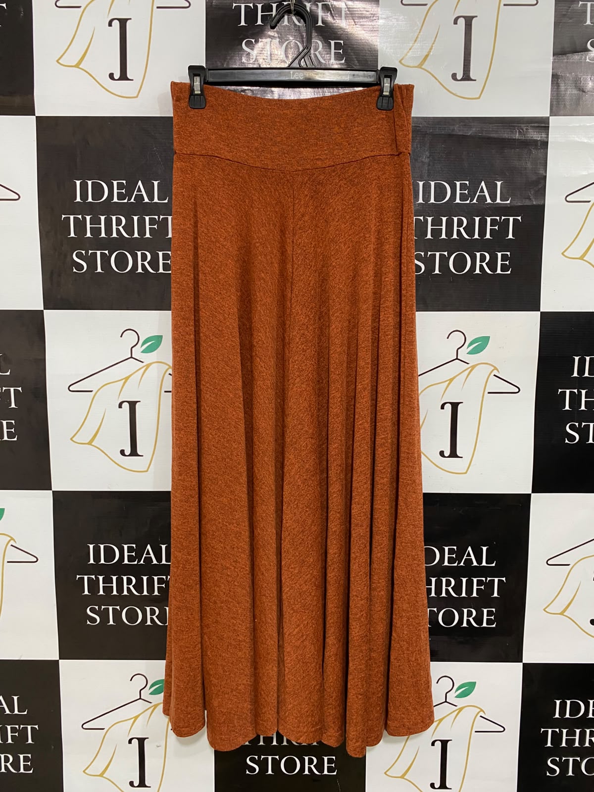 FOUR GIRLZ |M| WAIST 28| A48| RUST BROWN HEATHERED FLUID MAXI TECHNICAL UTILITY SKIRT