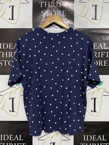GEORGE |S| BUST 22| A47| NAVY BLUE POLKA-DOT "...AND RELAX" TECHNICAL UTILITY TEE