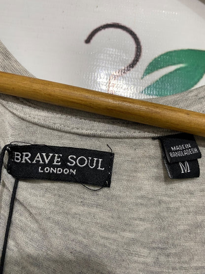 BRAVE SOUL |M| BUST 16| A47| GREY HEATHERED V-NECK TECHNICAL UTILITY BODYSUIT