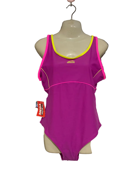 SLAZENGER |M| BUST 18| A47| MAGENTA SLAZENGER SWIMSUIT TECHNICAL UTILITY ONE-PIECE