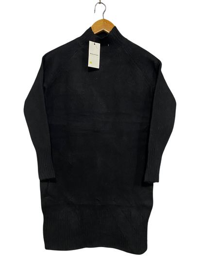 WHISTLES |M| BUST 17| A48| SOLID BLACK MOCK-NECK RAGLAN TECHNICAL UTILITY SWEATER DRESS