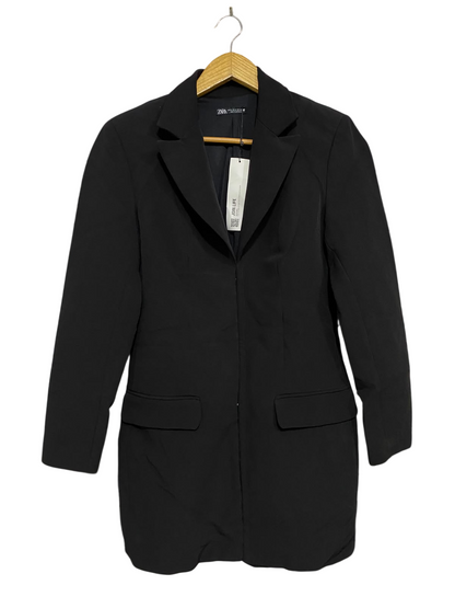 ZARA |M| BUST 18| A48| SOLID BLACK TAILORED TECHNICAL UTILITY BLAZER DRESS
