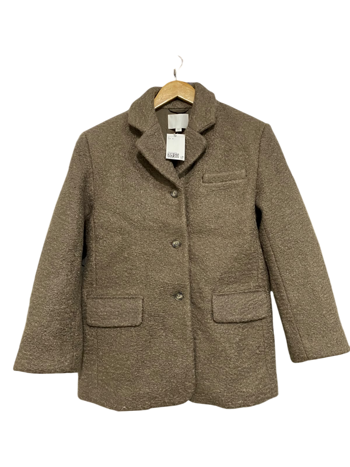 H&M |S| BUST 21| A48| TAUPE TEXTURED BOUCLÉ TAILORED TECHNICAL UTILITY BLAZER