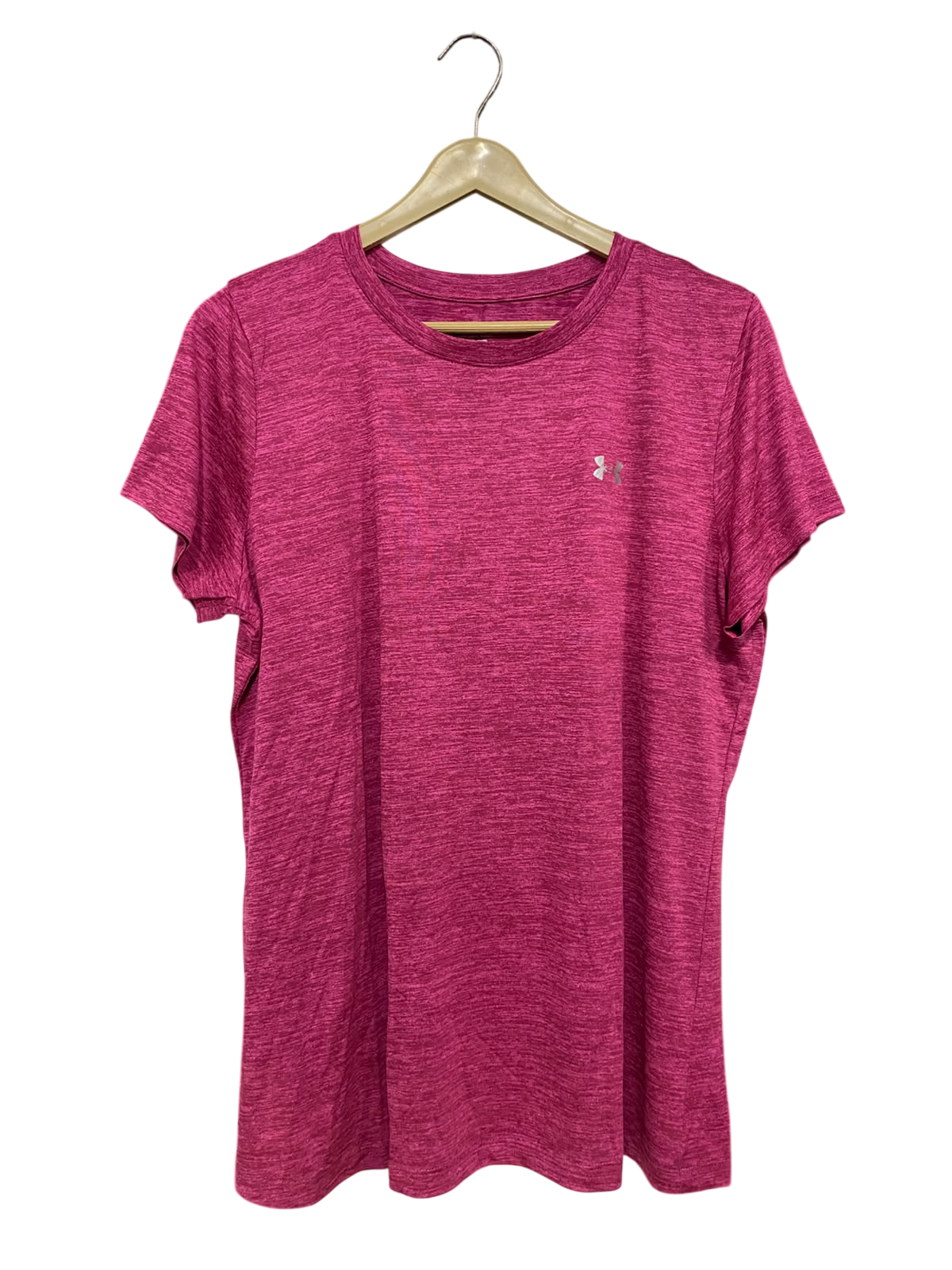 UNDER ARMOUR |XL| BUST 22| A48| MAGENTA HEATHERED CREWNECK TECHNICAL UTILITY ATHLETIC TEE