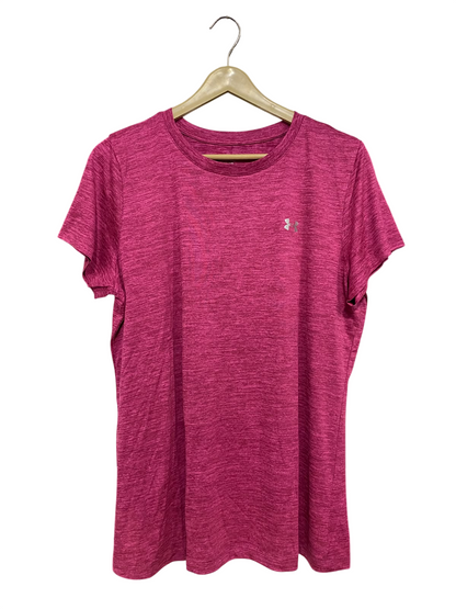 UNDER ARMOUR |XL| BUST 22| A48| MAGENTA HEATHERED CREWNECK TECHNICAL UTILITY ATHLETIC TEE