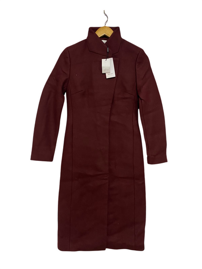 REISS |S| BUST 16| A48| BURGUNDY STAND-COLLAR TECHNICAL UTILITY LONG COAT