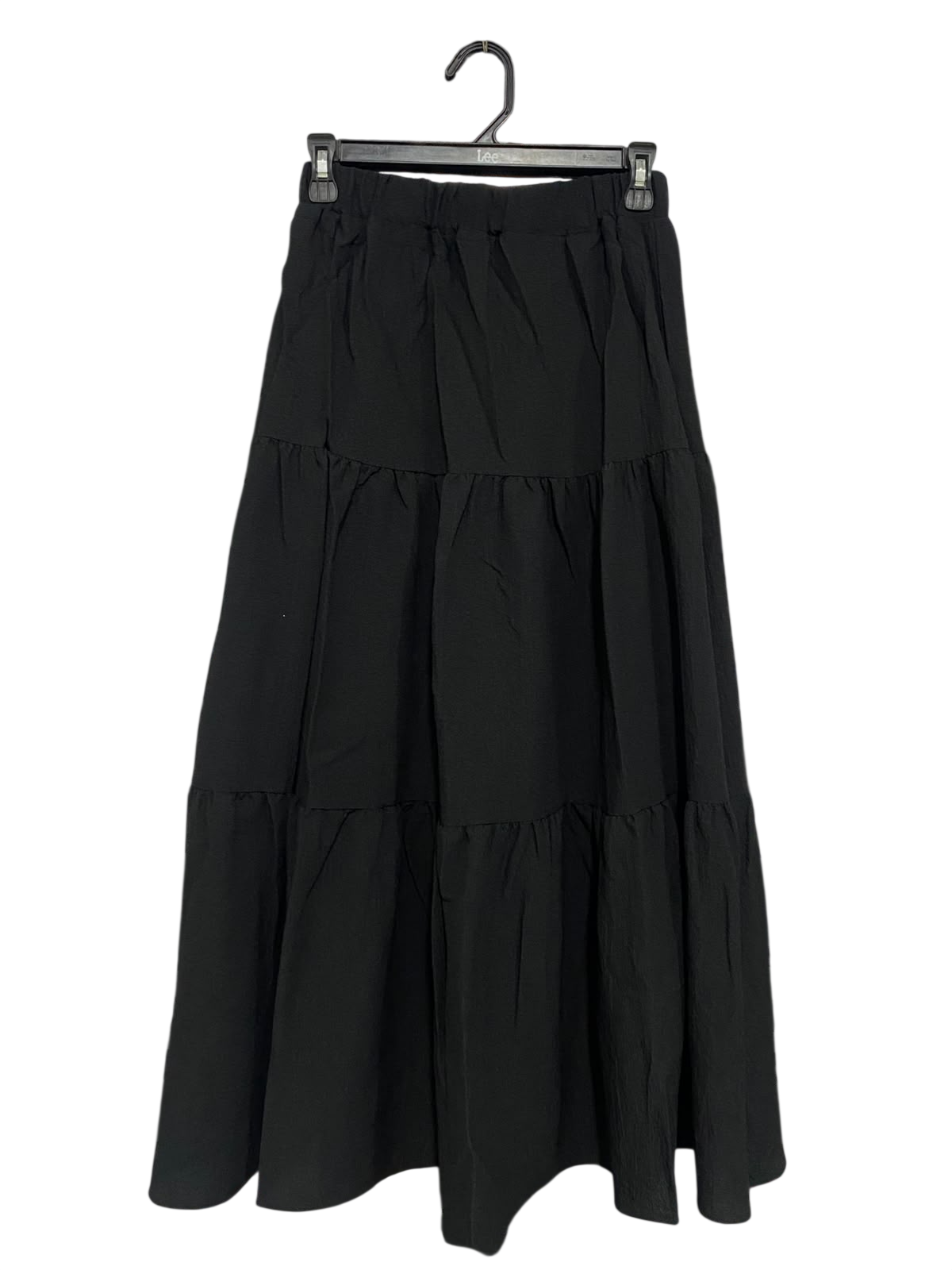 SHEIN |S| WAIST 26| A48| SOLID BLACK TIERED MAXI TECHNICAL UTILITY SKIRT