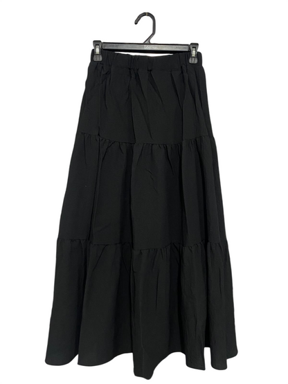 SHEIN |S| WAIST 26| A48| SOLID BLACK TIERED MAXI TECHNICAL UTILITY SKIRT
