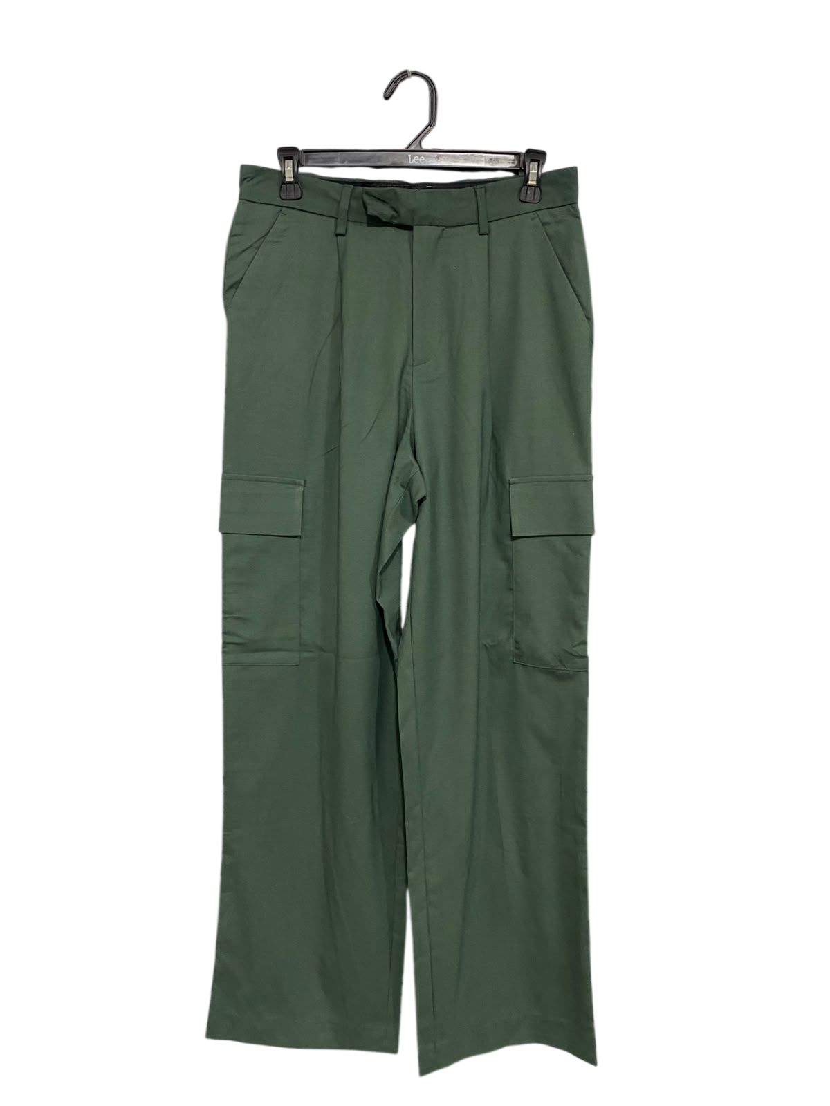 ASOS |L| WAIST 30| A49| OLIVE GREEN CARGO TECHNICAL UTILITY WIDE-LEG PANTS
