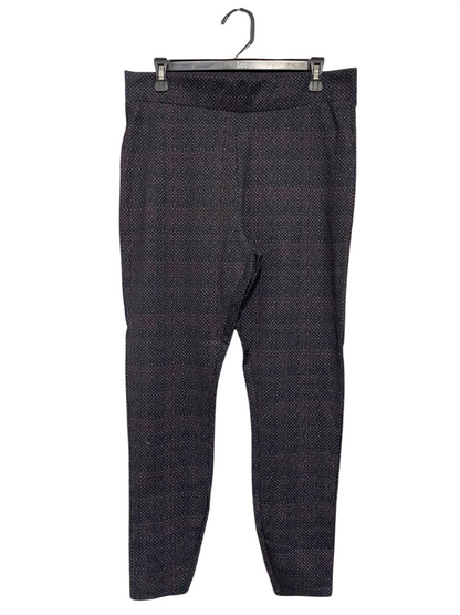 PAPAYA |L| WAIST 32| A49| DARK CHARCOAL MICRO-PLAID TECHNICAL UTILITY PULL-ON PANTS