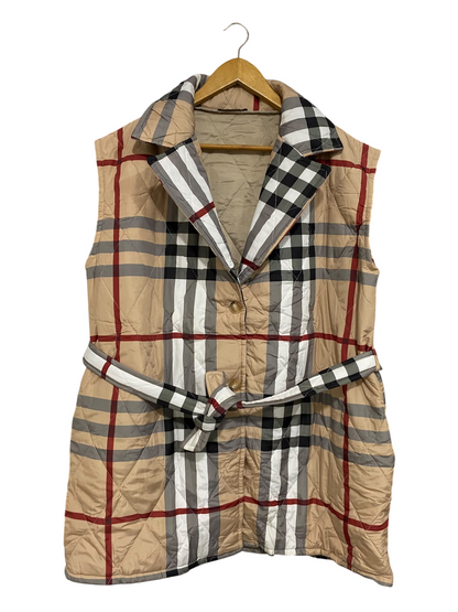 MADE IN ITALY |XL| BUST 24| A49| CLASSIC PLAID QUILTED BELTED TECHNICAL UTILITY VEST