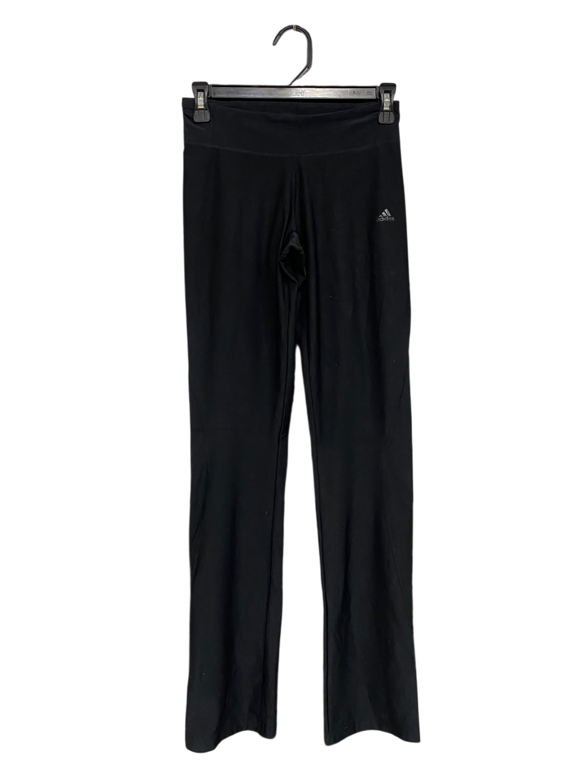 ADIDAS |XS| WAIST 28| A49| SOLID BLACK ADIDAS LOGO TECHNICAL UTILITY FLARED LEGGINGS