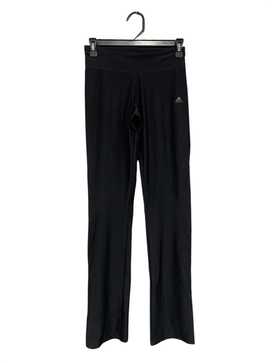 ADIDAS |XS| WAIST 28| A49| SOLID BLACK ADIDAS LOGO TECHNICAL UTILITY FLARED LEGGINGS