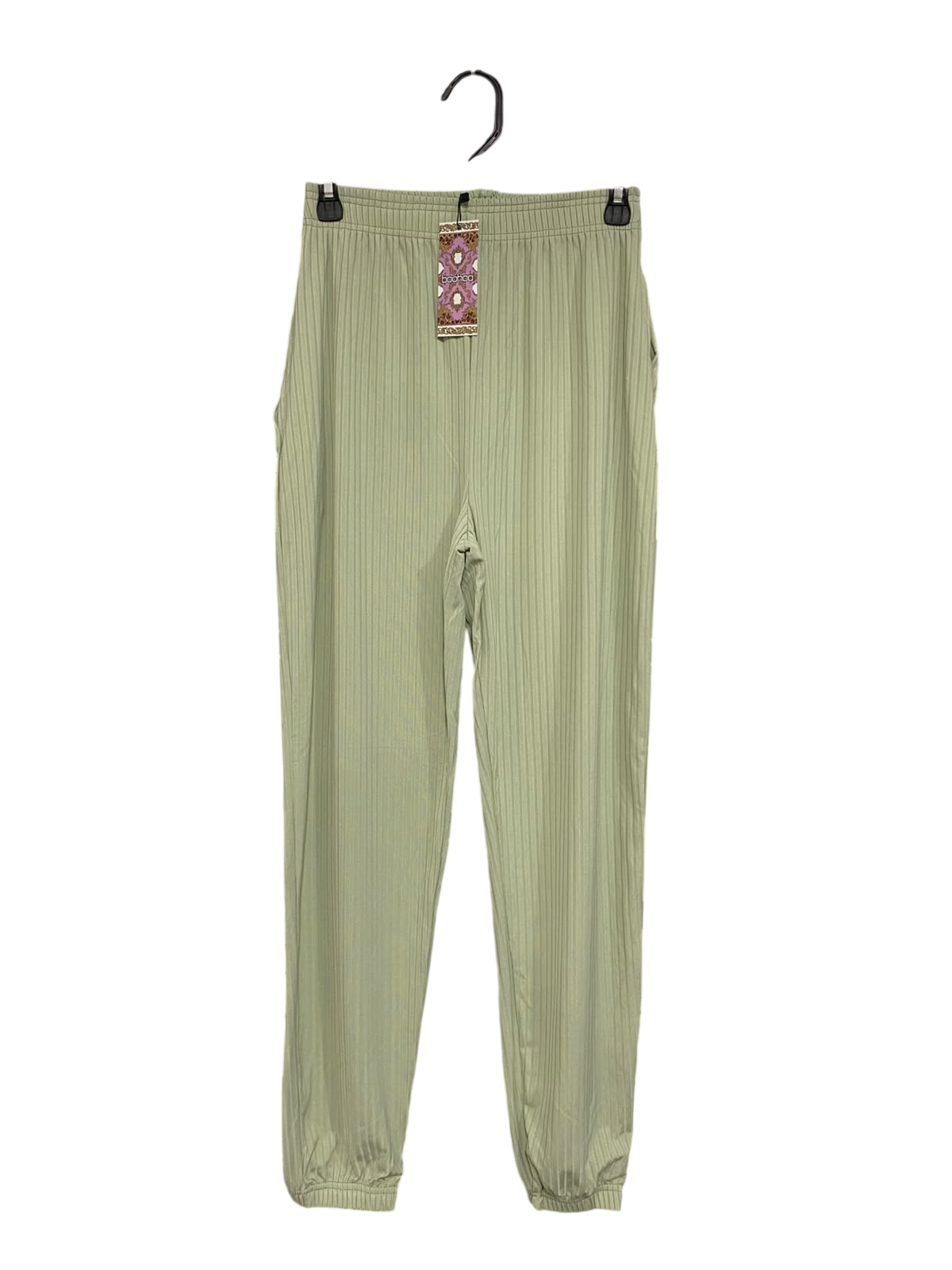 BOOHOO |S| WAIST 26| A49| SAGE GREEN RIBBED ELASTICATED TECHNICAL UTILITY JOGGERS