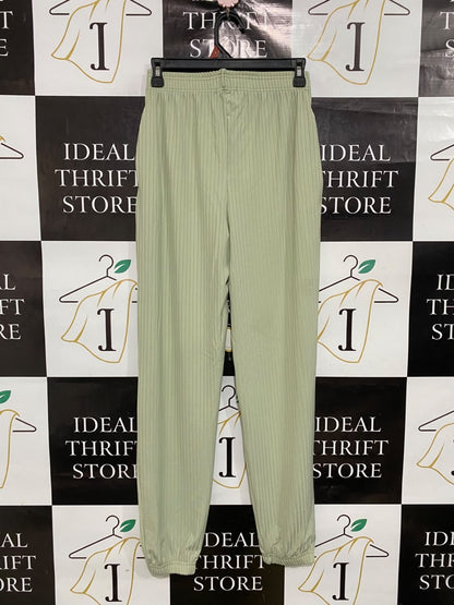 BOOHOO |S| WAIST 26| A49| SAGE GREEN RIBBED ELASTICATED TECHNICAL UTILITY JOGGERS