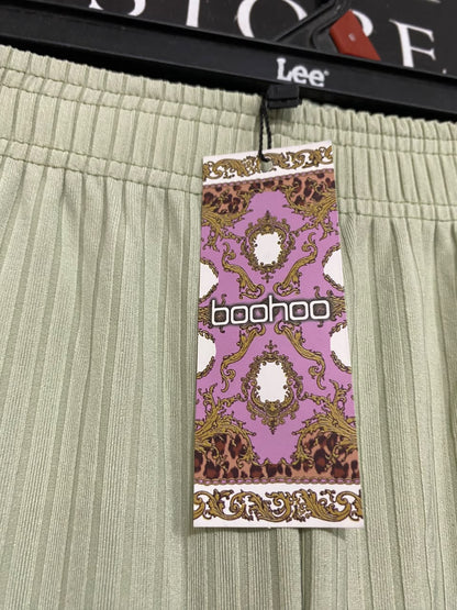 BOOHOO |S| WAIST 26| A49| SAGE GREEN RIBBED ELASTICATED TECHNICAL UTILITY JOGGERS