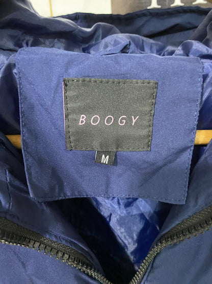 BOOGY |M| BUST 20| A49| NAVY BLUE HOODED PUFFER VEST TECHNICAL UTILITY MAXI COAT