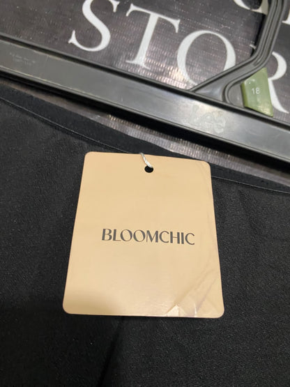 BLOOMCHIC |XXL| WAIST 40| A49| SOLID BLACK DRAPED OVERLAY TECHNICAL UTILITY WIDE-LEG PANTS