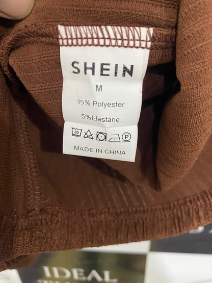 SHEIN |M| A49| BROWN PLEATED CO-ORD SET TECHNICAL UTILITY LOUNGEWEAR