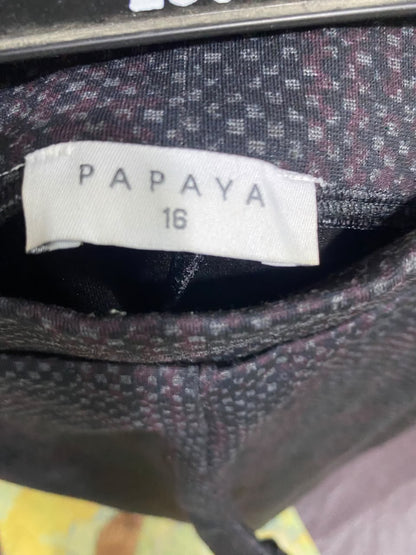PAPAYA |L| WAIST 32| A49| DARK CHARCOAL MICRO-PLAID TECHNICAL UTILITY PULL-ON PANTS