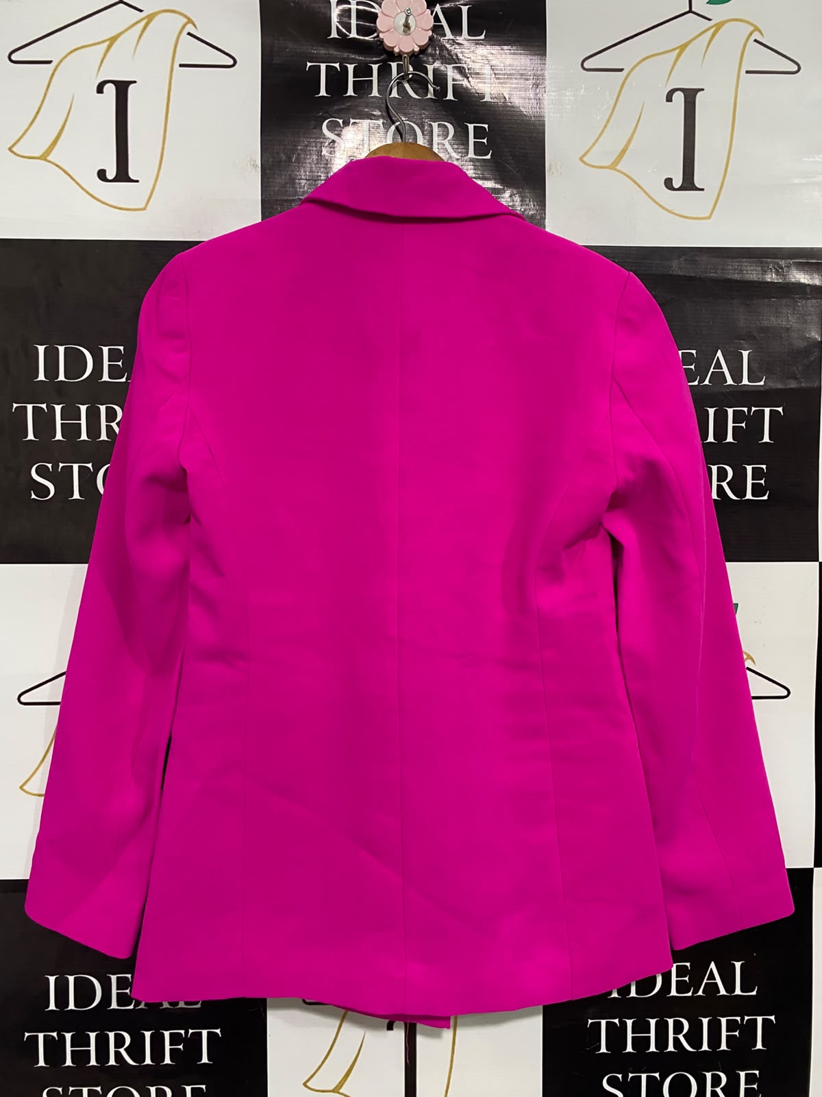 PRIMARK |S| BUST 17| A48| HOT PINK DOUBLE-BREASTED TAILORED TECHNICAL UTILITY BLAZER