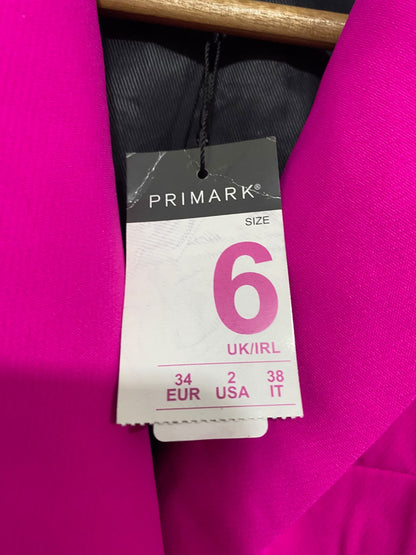 PRIMARK |S| BUST 17| A48| HOT PINK DOUBLE-BREASTED TAILORED TECHNICAL UTILITY BLAZER