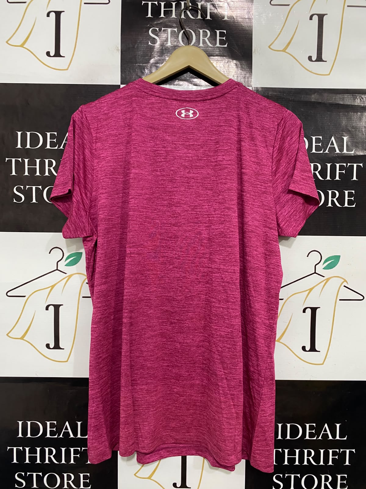 UNDER ARMOUR |XL| BUST 22| A48| MAGENTA HEATHERED CREWNECK TECHNICAL UTILITY ATHLETIC TEE