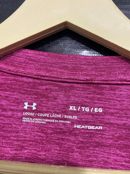 UNDER ARMOUR |XL| BUST 22| A48| MAGENTA HEATHERED CREWNECK TECHNICAL UTILITY ATHLETIC TEE