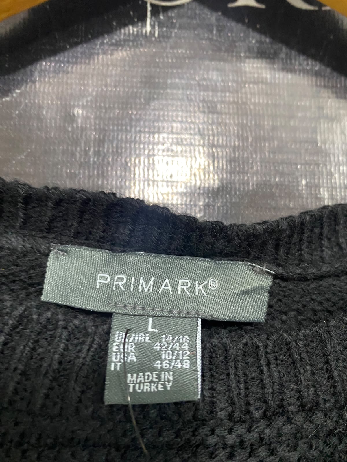 PRIMARK |L| BUST 24| A48| COLORBLOCK DISTRESSED-SLEEVE TECHNICAL UTILITY SWEATER