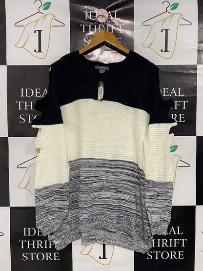 PRIMARK |L| BUST 24| A48| COLORBLOCK DISTRESSED-SLEEVE TECHNICAL UTILITY SWEATER