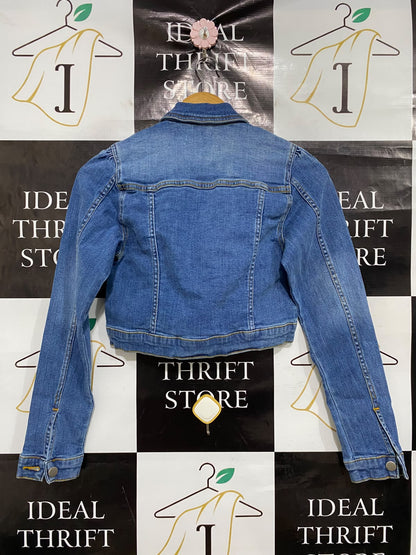 STYLEWISE |M| BUST 15| A48| MEDIUM WASH DENIM CROPPED TECHNICAL UTILITY JACKET