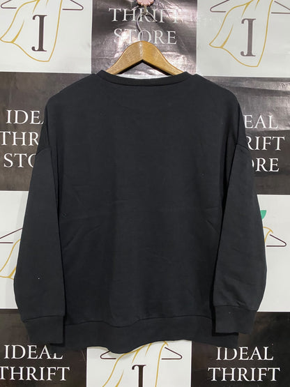 FRIENDS |M| BUST 26| A48| SOLID BLACK "FRIENDS" LOGO GRAPHIC TECHNICAL UTILITY SWEATSHIRT