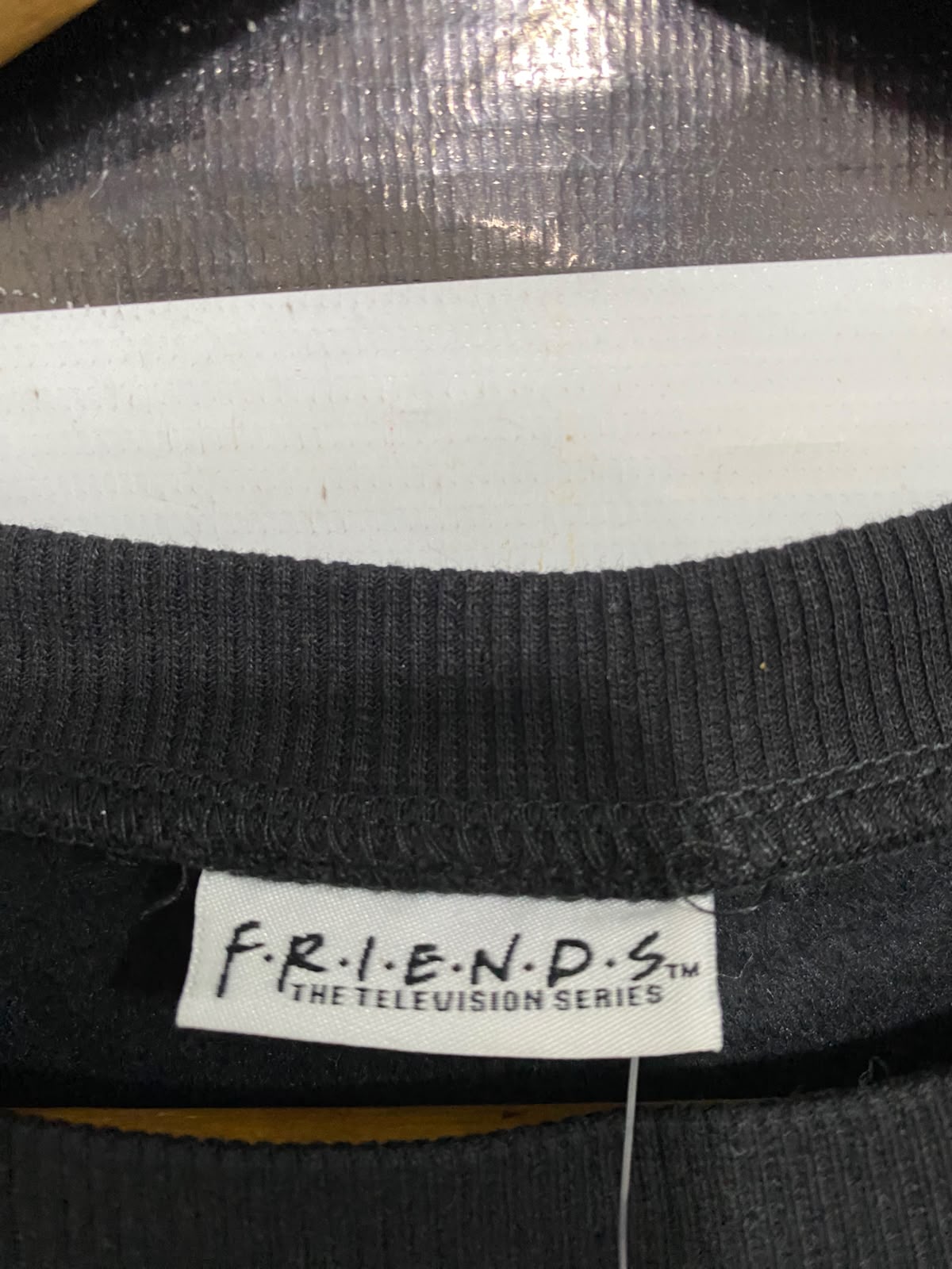 FRIENDS |M| BUST 26| A48| SOLID BLACK "FRIENDS" LOGO GRAPHIC TECHNICAL UTILITY SWEATSHIRT