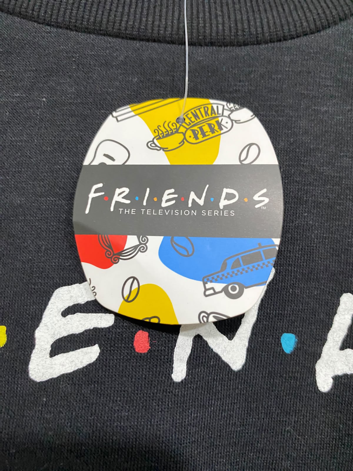 FRIENDS |M| BUST 26| A48| SOLID BLACK "FRIENDS" LOGO GRAPHIC TECHNICAL UTILITY SWEATSHIRT