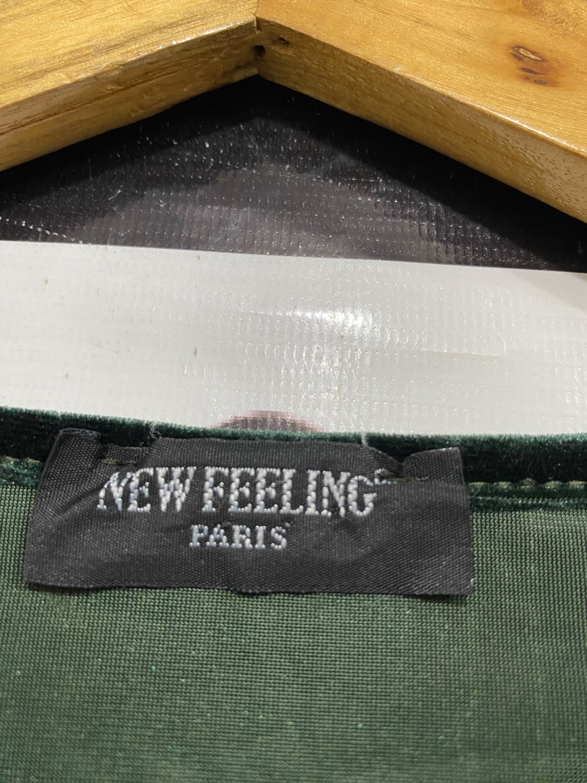 NEW FEELING |XL| BUST 24| A48| DARK GREEN CRUSHED VELVET RELAXED TECHNICAL UTILITY TOP